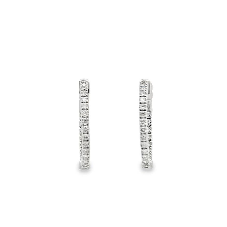 Round Diamond Inside/Outside Hoop Earrings