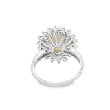Estate Double Diamond Halo Opal Ring