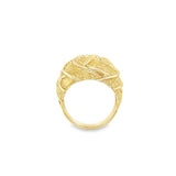 Yellow 14 Karat Engraved Weaved Dome Ring Estate Jewelry Size 5.75 Gra