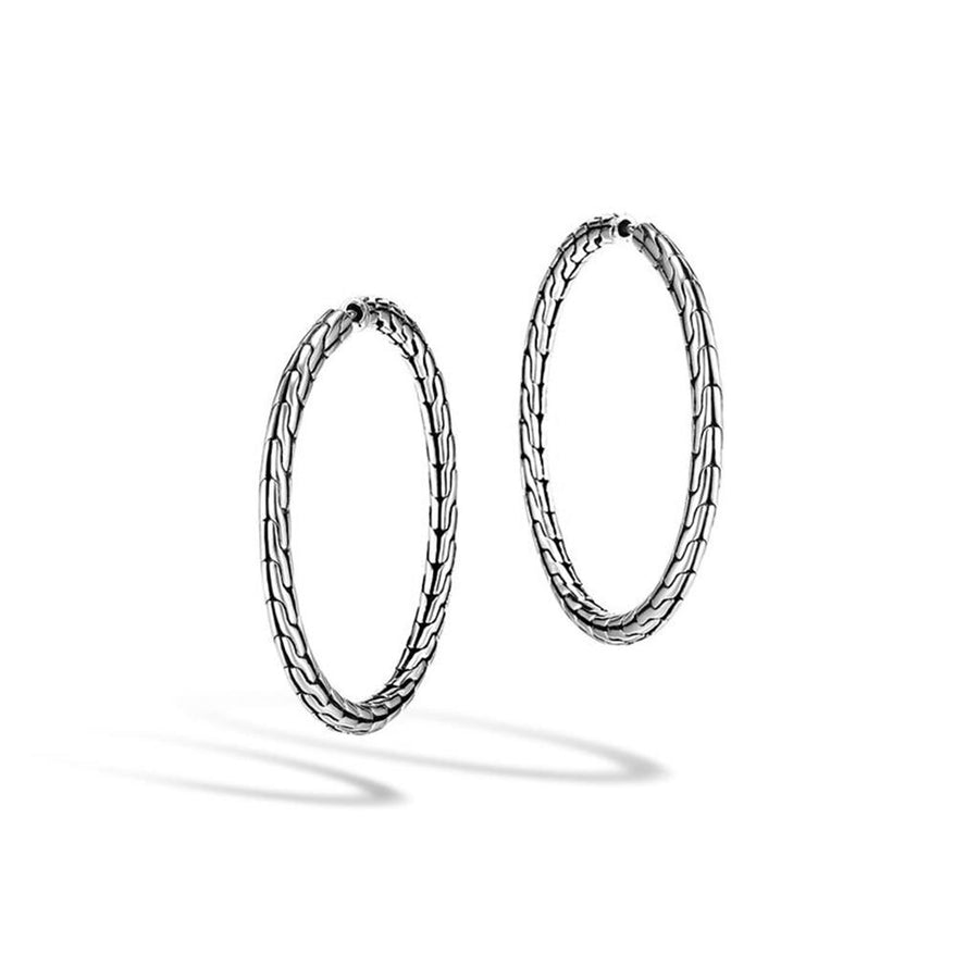 John Hardy Silver Classic Chain Women's Hoop Earrings