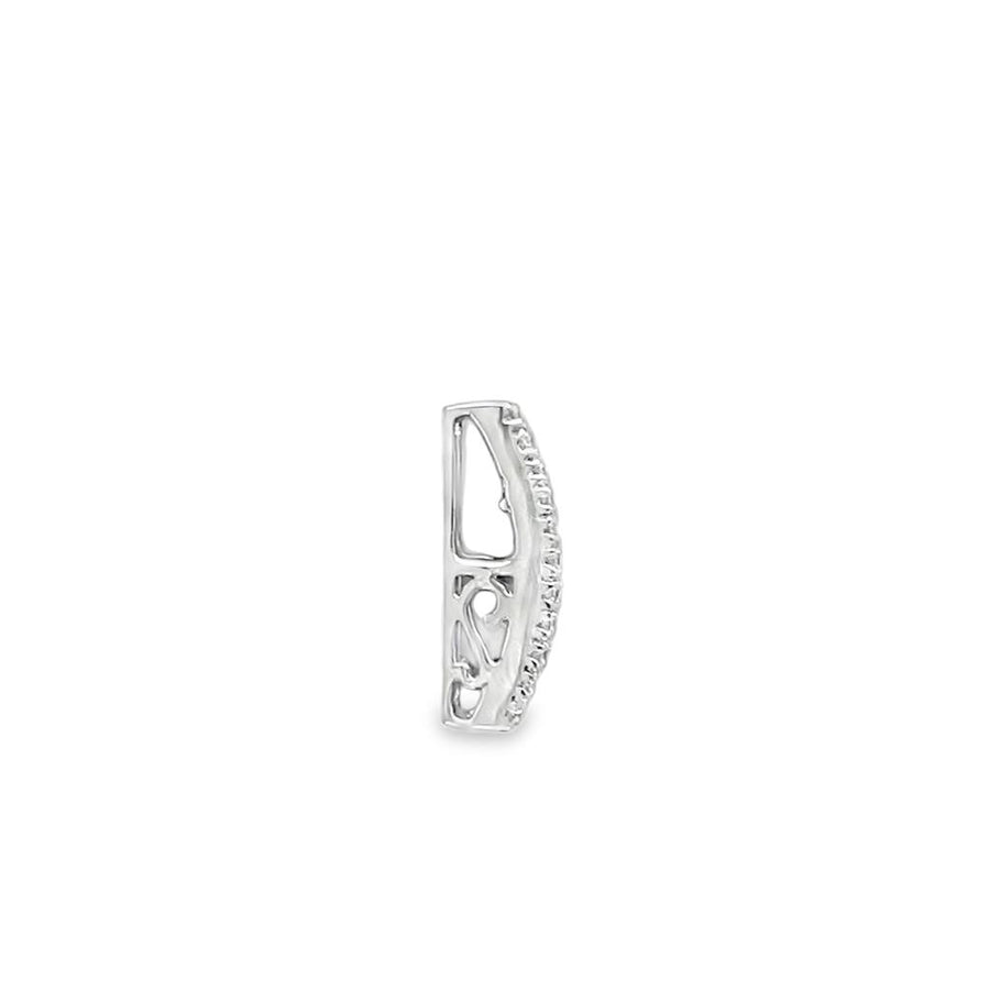 White 14 Karat Vertical Bar Slide Pendant Estate Jewelry 6 = 2.45mm Pr