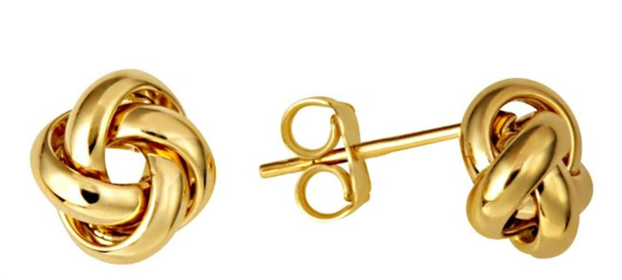 Yellow 14 Karat 12.85mm Love Knot Earrings w/ Friction Push-Backs Esta