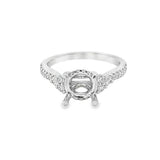 Nelson Lady's White 18 Karat Diamond Cluster Half-Hidden Halo Ring Mounting