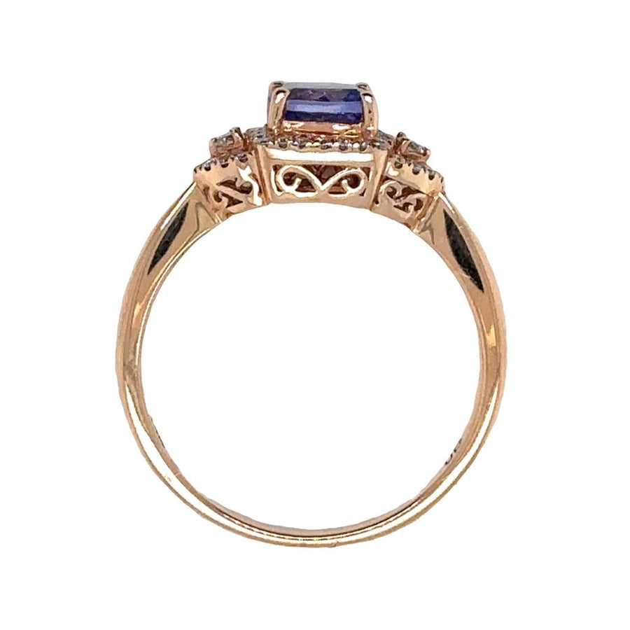 Tanzanite 14 Karat Rose Fashion Ring