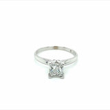 White 14 Karat 1ct Princess Cut Diamond Ring