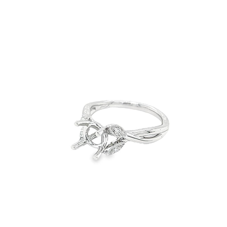 Coast Diamond Milgrain Floral Split Twist Solitaire Ring Mounting
