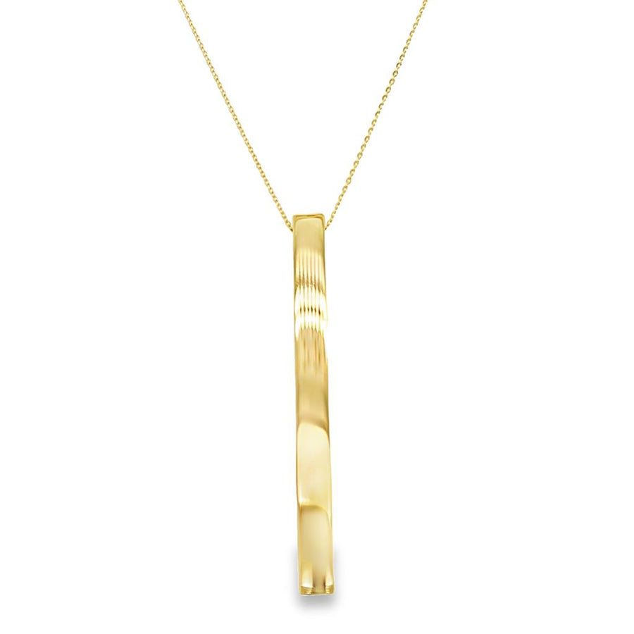 Yellow 14 Karat Long Tube Bar Cable Chain Gold Necklaces Length 18 Des