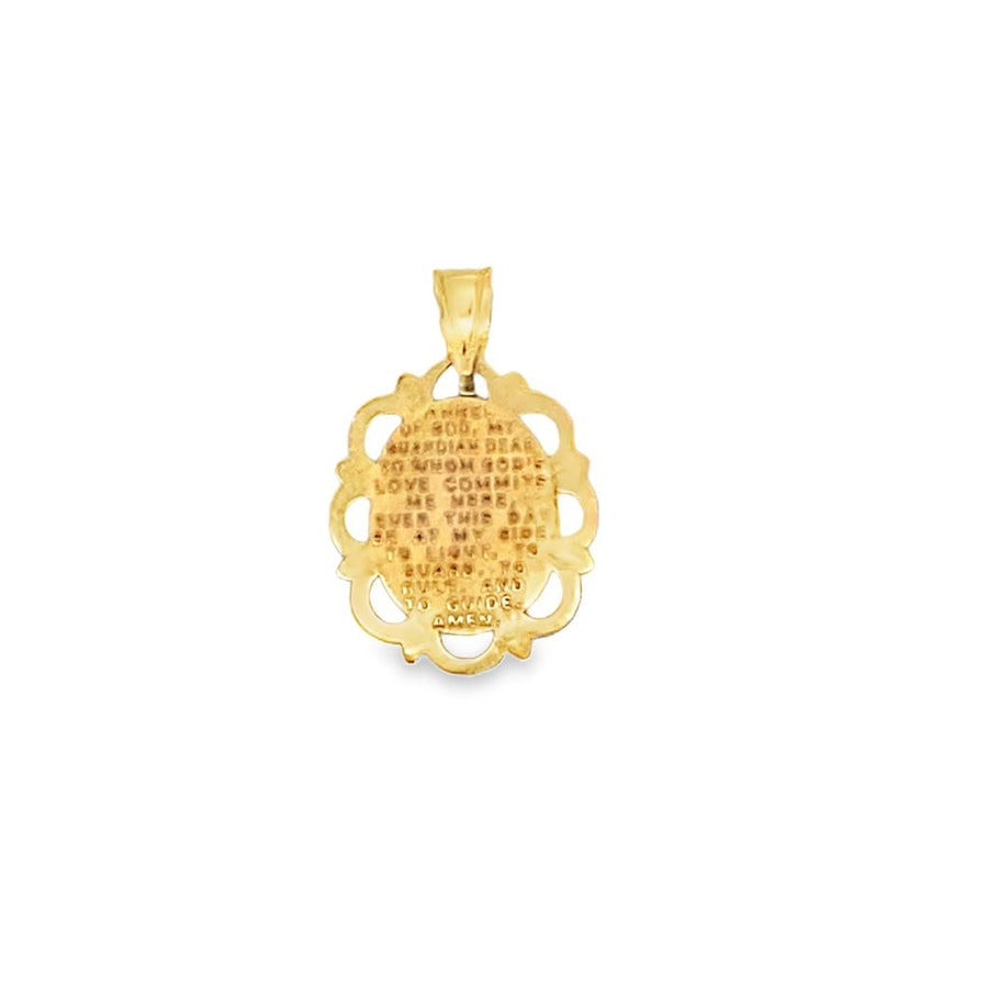Two-Tone 14 Karat 25.20X16.10mm Angel Pendant With A 3.0mm Bail Openin