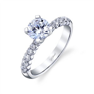 Coast Diamond Lady's 14 Karat White Gold Straight Diamond Band Engagement Ring Mounting