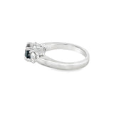 Estate Three Stone Sapphire and Diamond Ring