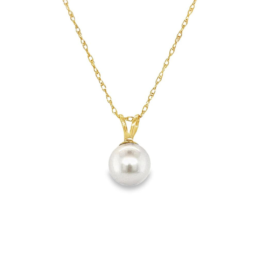 Estate Solitaire Pearl Necklace