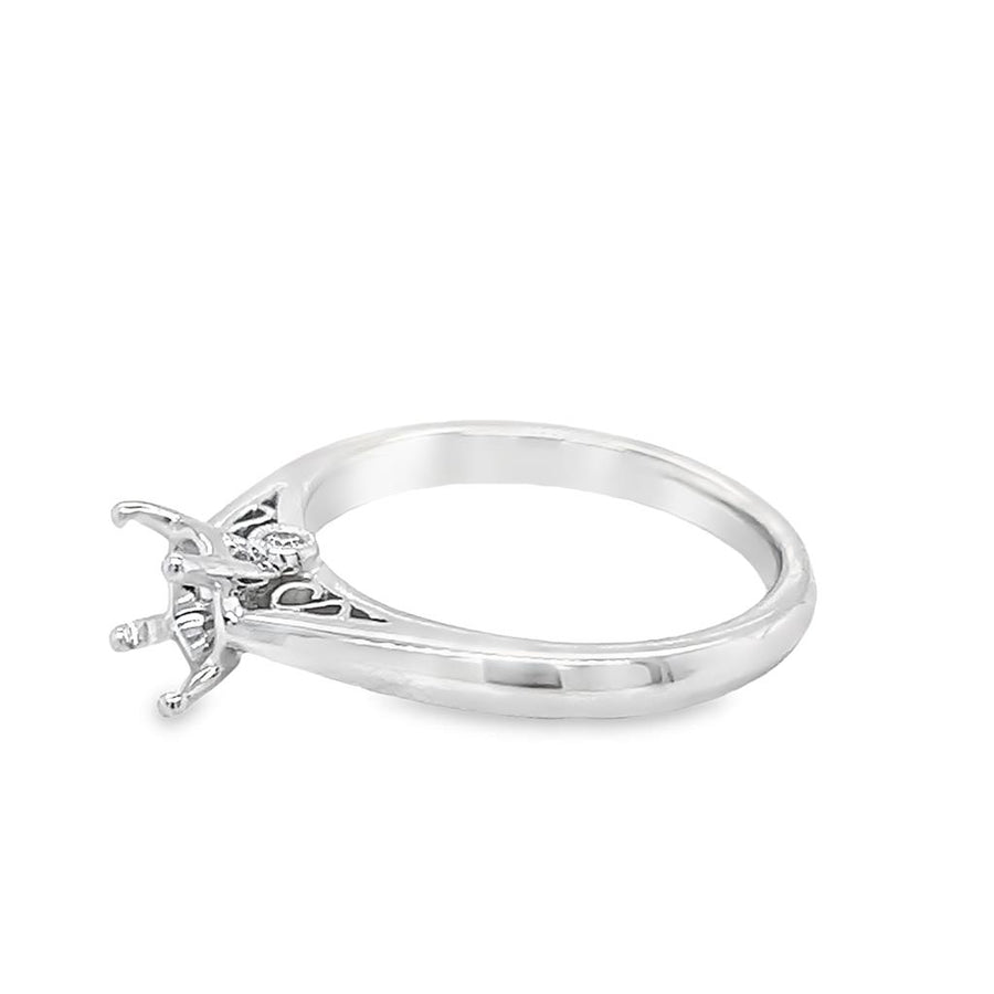 White 14 Karat Sylvie Solitaire Semi Mount