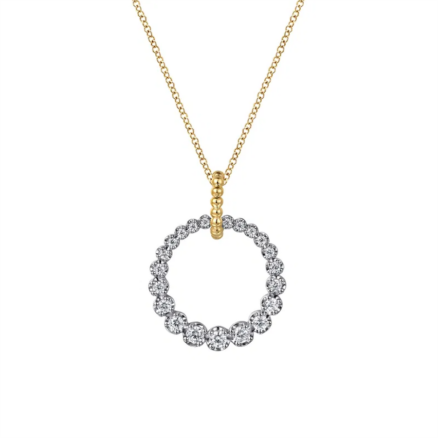 Gabriel & Co. Two Tone Bujukan Diamond Circle Necklace