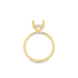 Lady's Yellow 18 Karat Hidden Halo Accented Ring Size 6.75 26 = 0.26tw