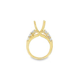 Lady's Yellow 18 Karat 3 Row Graduated Ring Size 6.75 38 = 1.30tw Roun