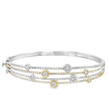 Lady's Tri-Color 14 Karat 4 Row Bubble Bangle Bracelet With 228 = 1.60