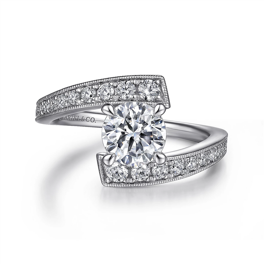 Gabriel & Co. Iris - Contemporary Bypass Diamond Engagement Ring