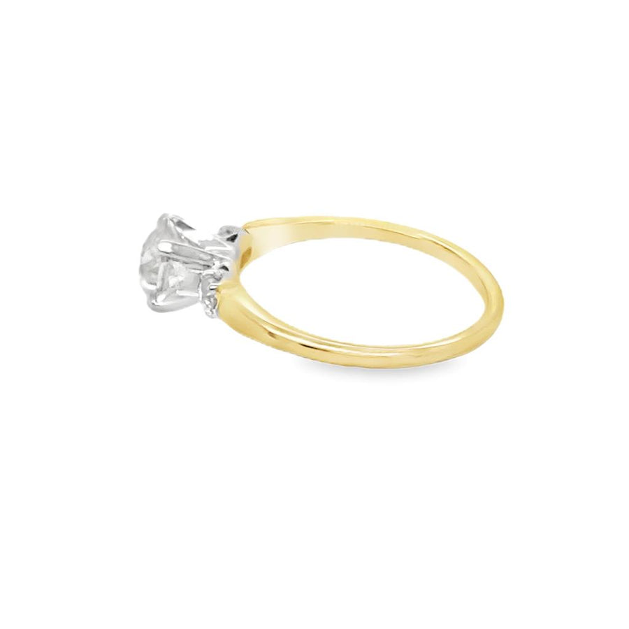 Estate Mine Cut Three Stone Engagement Ring