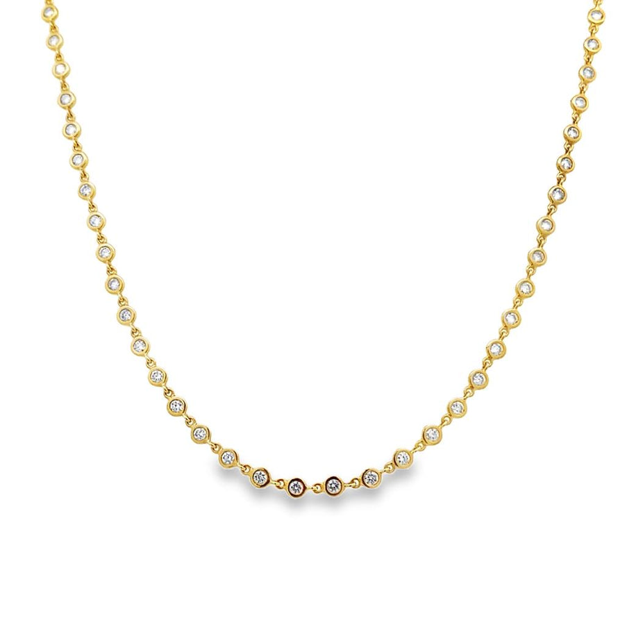 Bezel Set Diamond Necklace