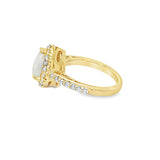 Pear Shape Opal Diamond Halo Ring