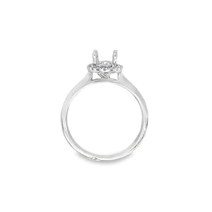 Lady's White 18 Karat Halo Ring