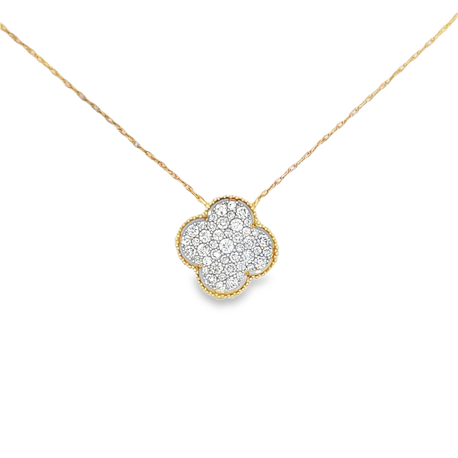 Medium Clover Style Diamond Pendant