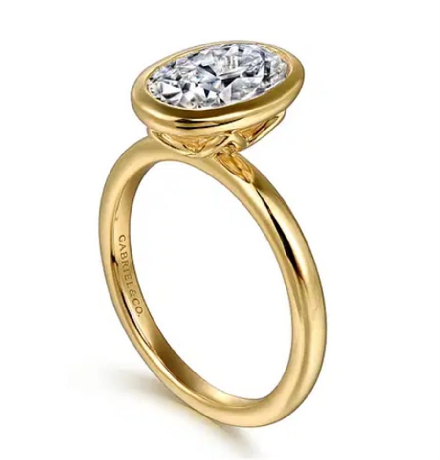 Gabriel & Co Oval Bezel Engagement Ring Mounting