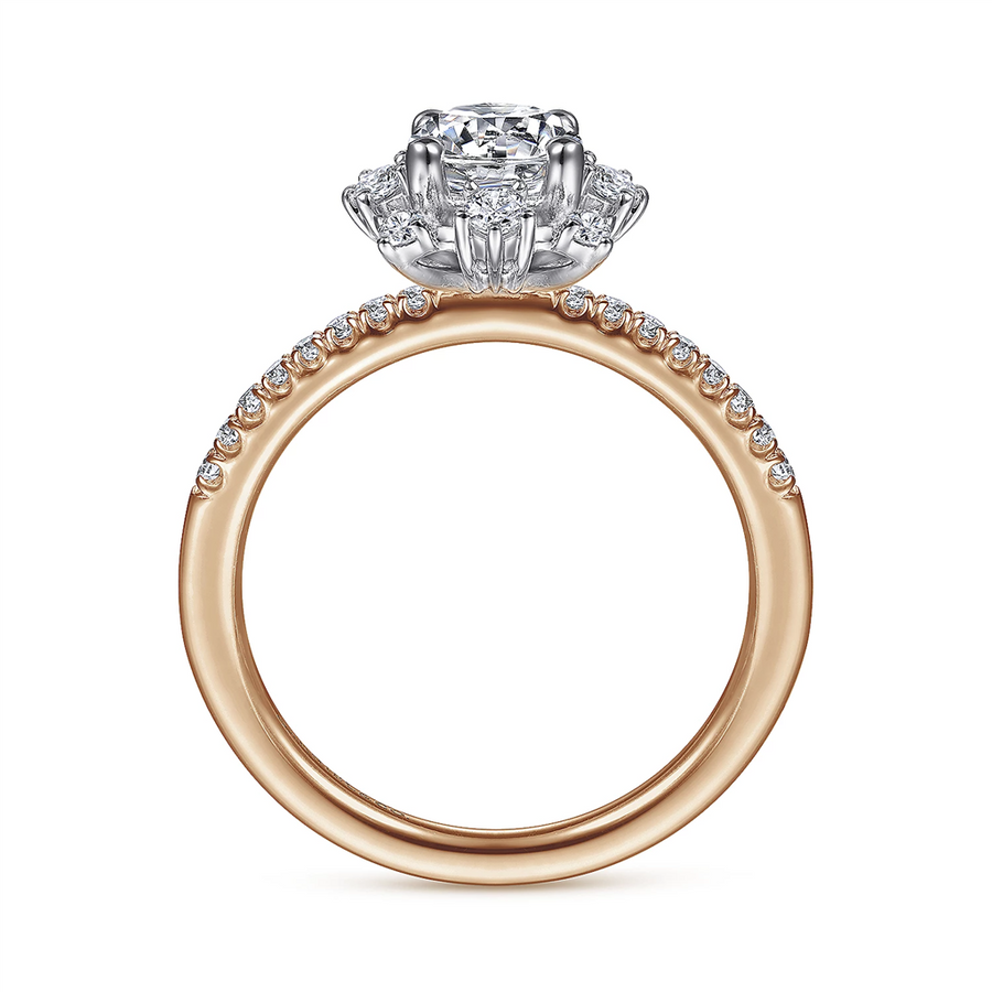 Gabriel & Co. Niccola - 14K White-Rose Gold Round Halo Diamond Engagement Ring