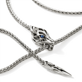 John Hardy Naga Lariat Necklace with Blue Sapphire Eyes