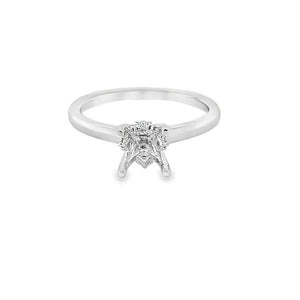 Nelson Lady's White 18 Karat Solitaire Hidden Accents Engagement Ring Mounting