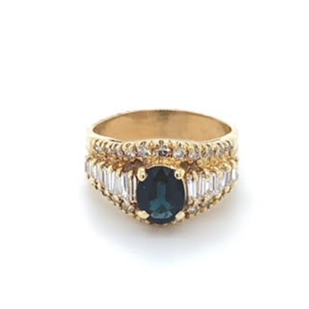 Estate Sapphire and Diamond Ring