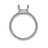 Lady's White 14 Karat Prong-Set Straight Band With Hidden Halo Ring Si