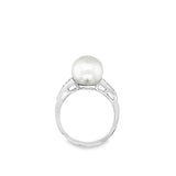 Lady's White 14 Karat Bead Set Shoulders Ring Size 7 one = 10.00mm Rou