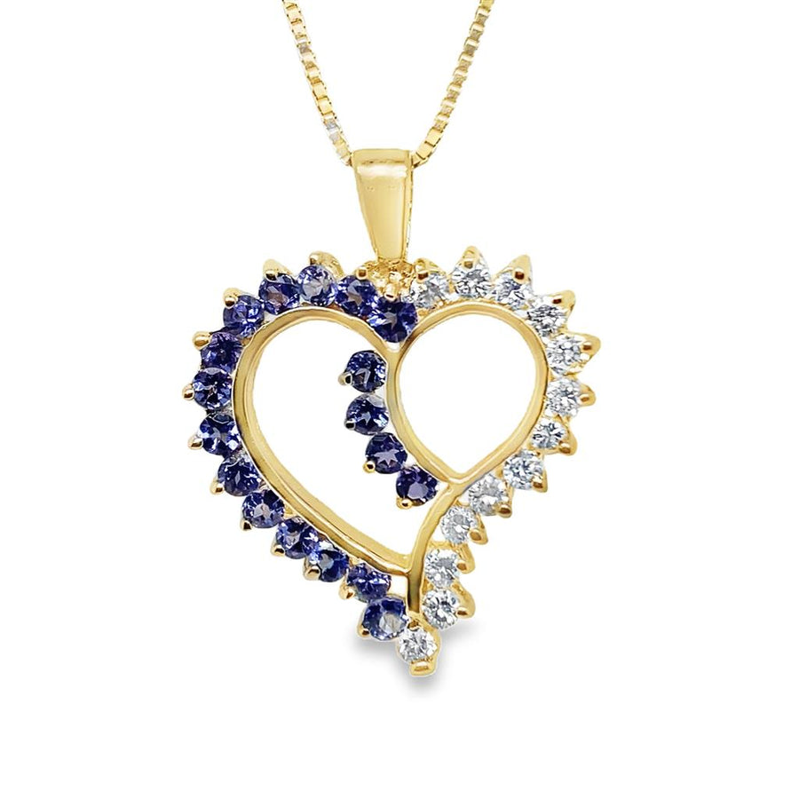 Estate Tanzanite and Diamond Heart Necklace