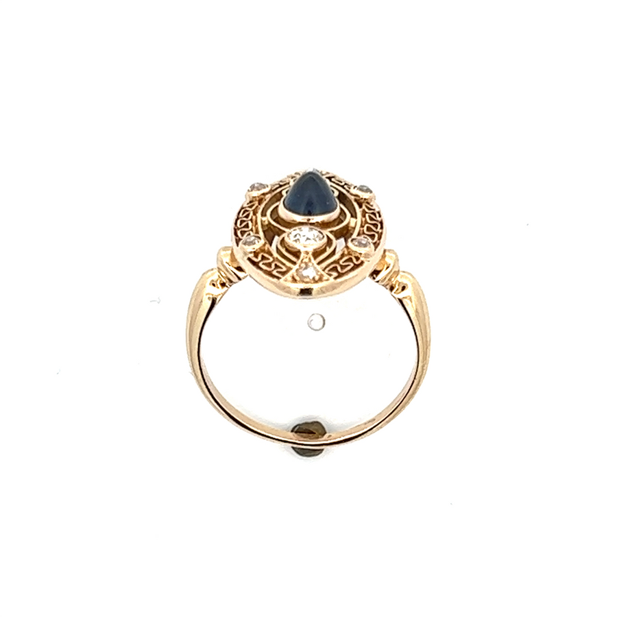 Estate Oval Filigree Sapphire Ring