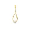 Lady's Yellow 18 Karat Milgrain Open Pear Dangle Pendant 15 = 0.09tw R