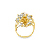 Diamond and Pearl Leaf Ring