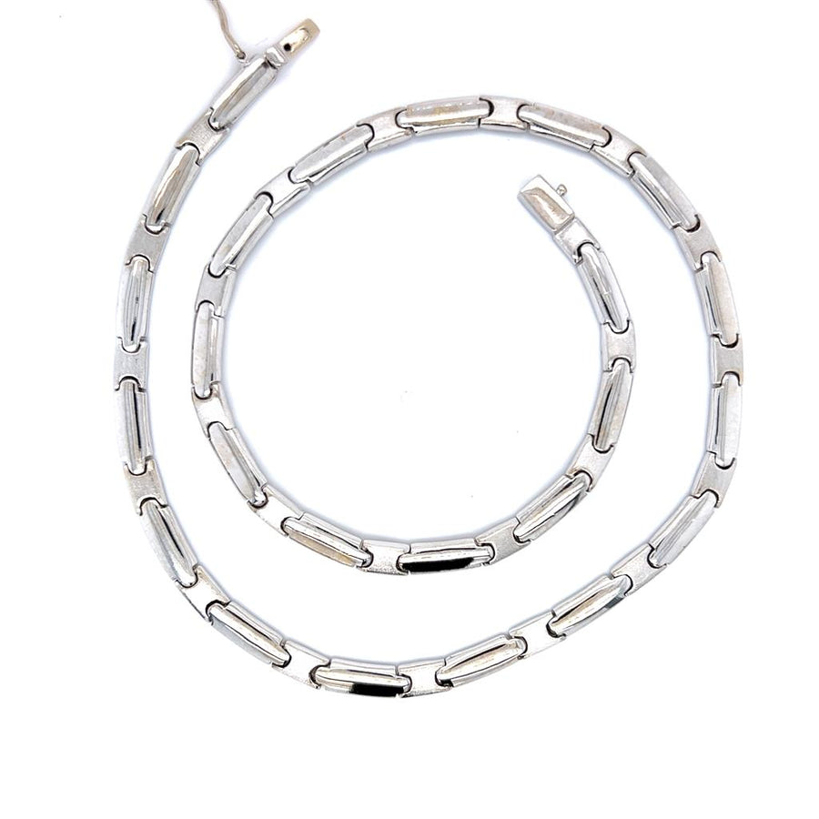 White 18 Karat Polished/Matte Necklace