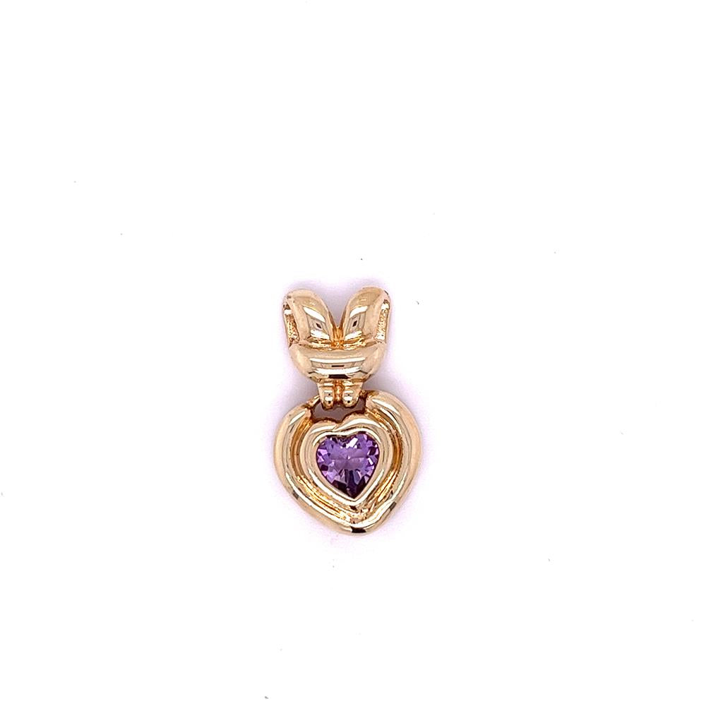 Estate Amethyst Heart Slide Pendant