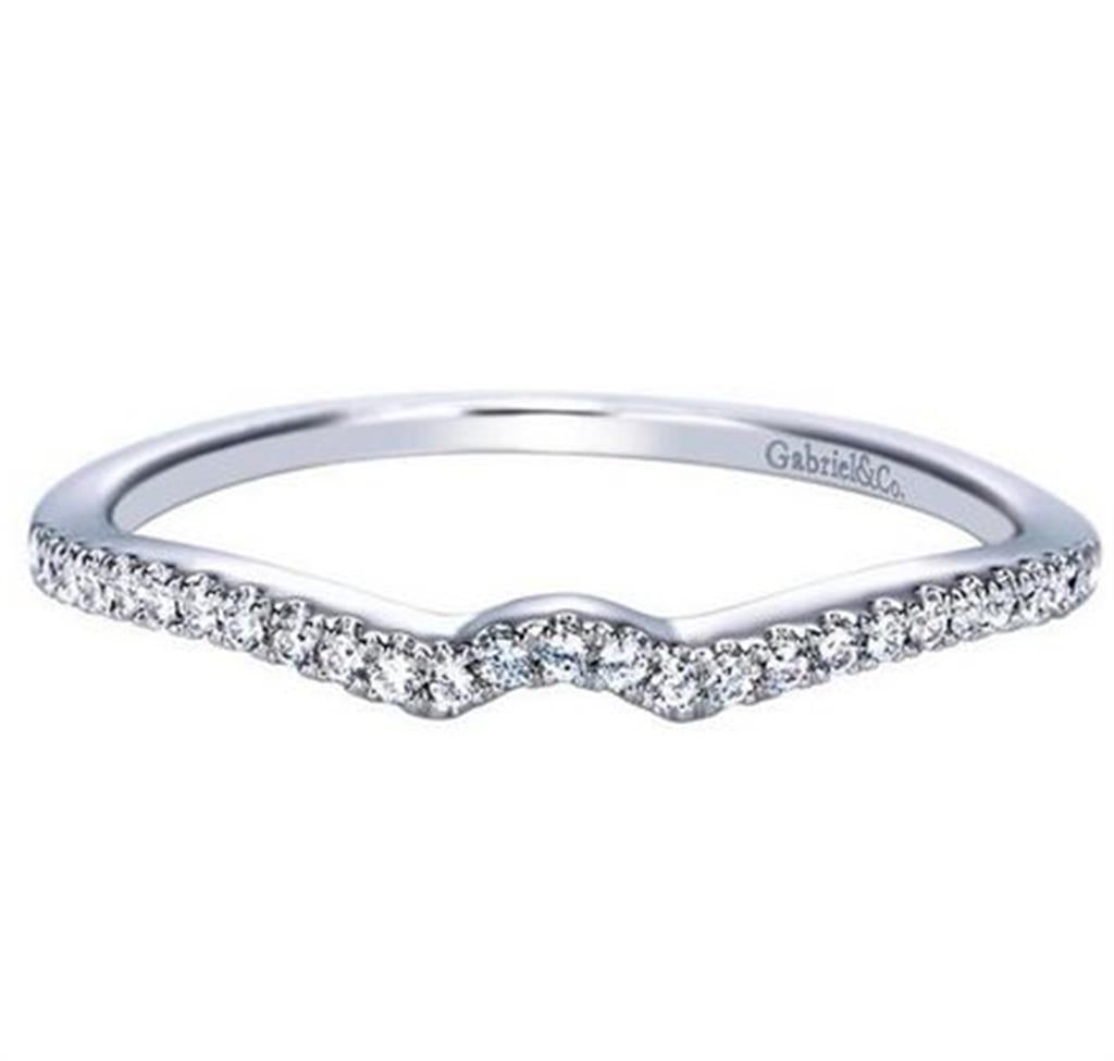 Gabriel & Co Curved Diamond Wedding Band