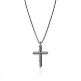 John Hardy Icon 50 Box Chain Black Rhodium Cross Necklace