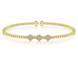 Gabriel & Co Hexagon Diamond Cluster Bujukan Cuff Bracelet