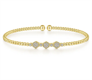 Gabriel & Co Hexagon Diamond Cluster Bujukan Cuff Bracelet