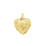 Yellow 14 Karat Engraved 25X18.9mm "I Love You" Heart Locket With A 2.