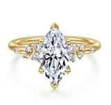 Lady's Yellow 14 Karat 6 Prong Scattered Ring Size 6.5 10 = 0.17tw Rou