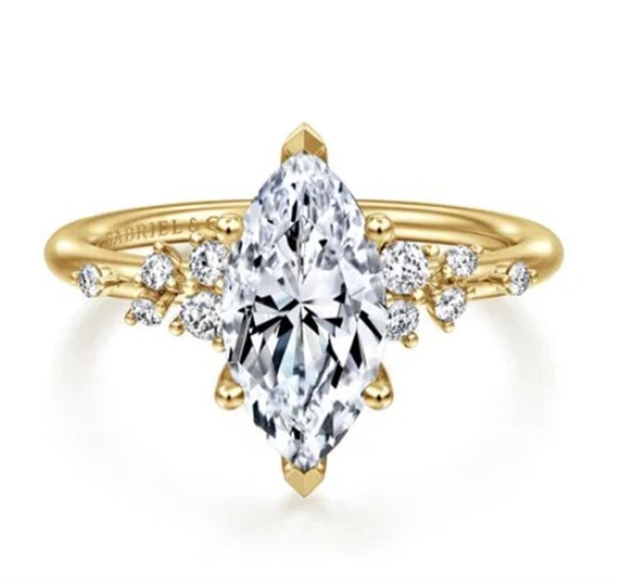 Lady's Yellow 14 Karat 6 Prong Scattered Ring Size 6.5 10 = 0.17tw Rou