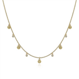 Gabriel & Co. Fashion 14K Yellow Gold Station Droplet Necklace