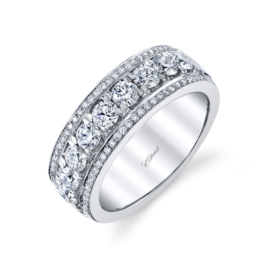 Coast Diamond Three Row Diamond Wedding Band