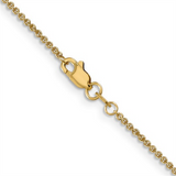 Quality Gold 14K White Gold 18 inch 2mm Round Open Link Cable with Lobster Clasp Chain