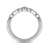 Gabriel & Co. Cary - Vintage Inspired 14K White Gold Curved Gold Diamond Anniversary Band - 0.07 ct